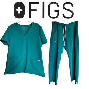 Figs Technical Collection Brilliant Green Women's Medium Scrubs Set